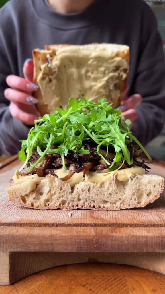 Roasted Oyster Mushroom & Miso Cashew Cream Sandwich