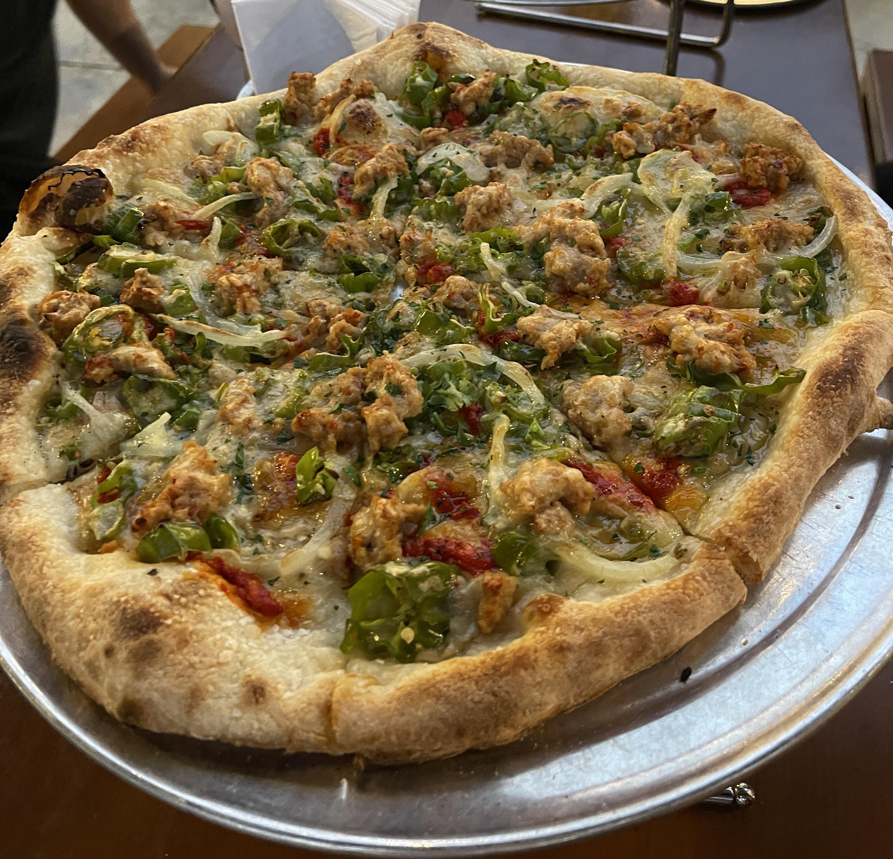 “Hot and Bothered” pizza from Fieldwork Brewing in San Leandro, CA