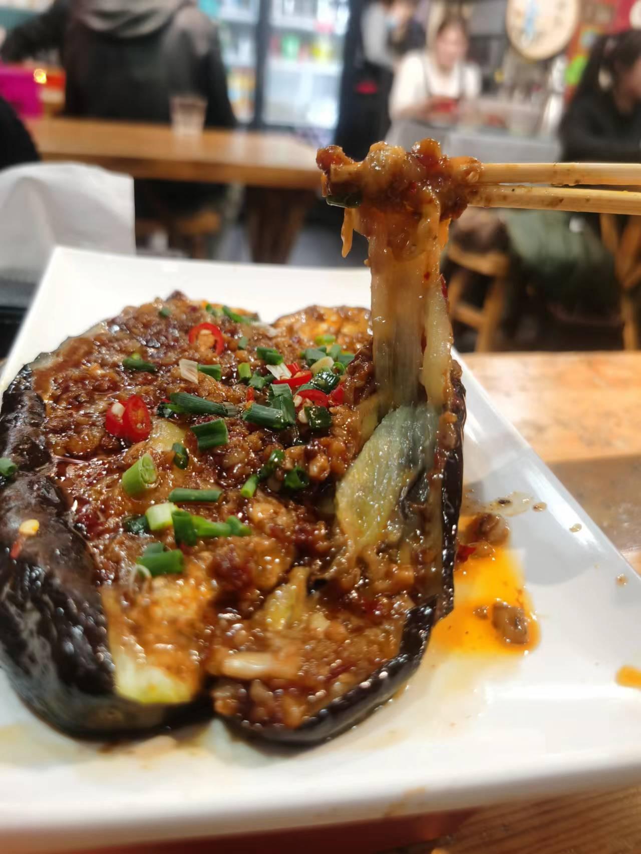 Chinese BBQ Eggplant with a Spicy Minced Garlic Sauce Dining and Cooking