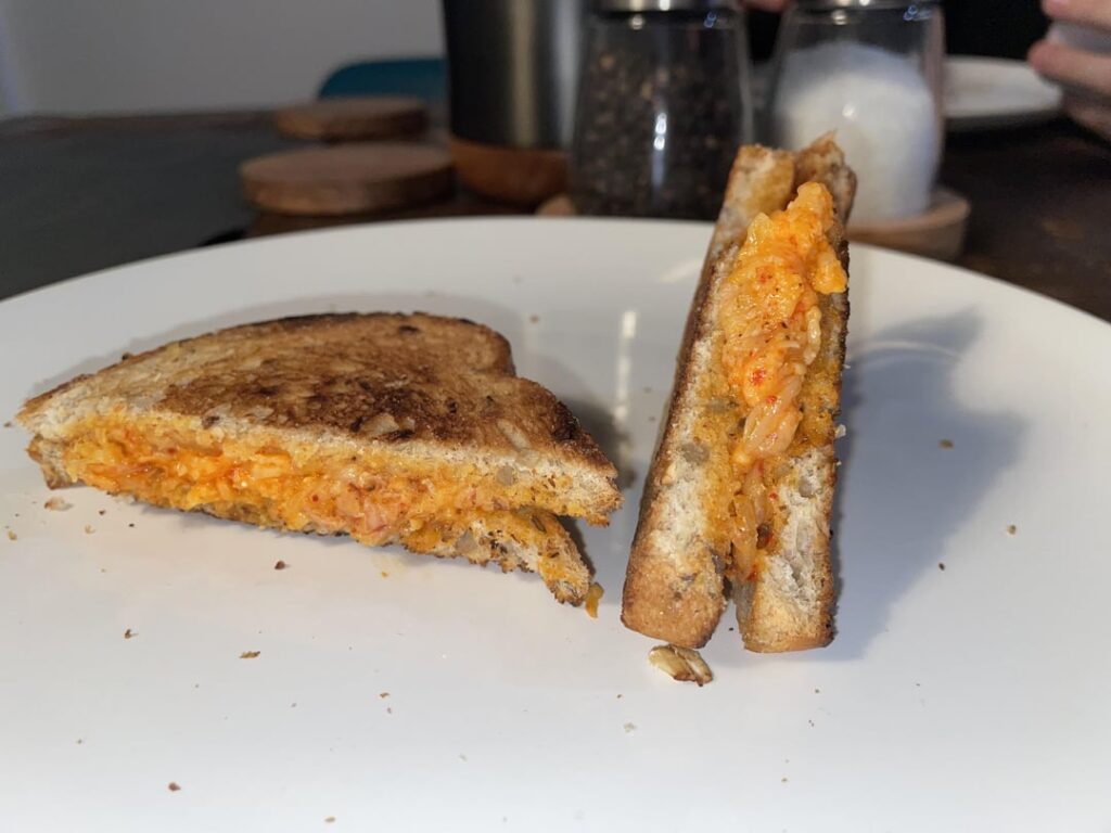 Kimchi & Edam with a splash of truffle oil