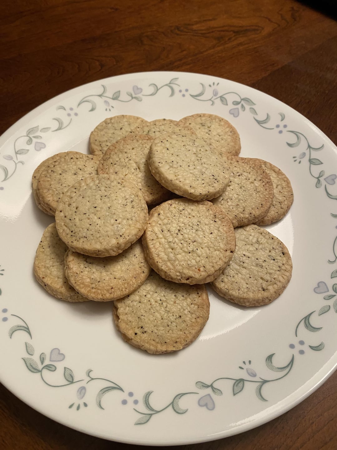 Earl Grey Shortbread cookies made with real powdered sugar (left)vs