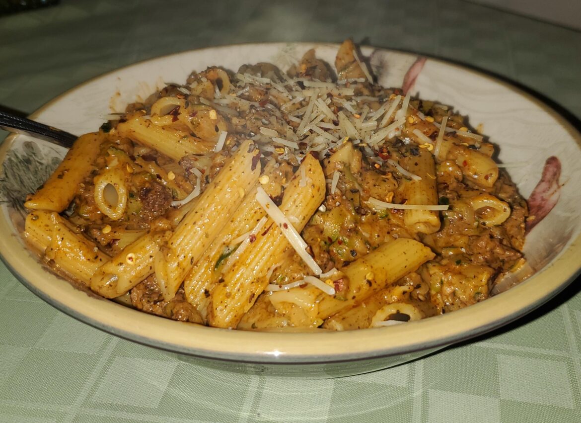 Penne with Beef & Zucchini Ragù