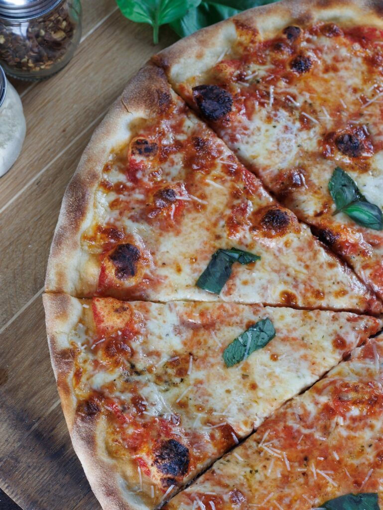 Homemade four cheese pizza