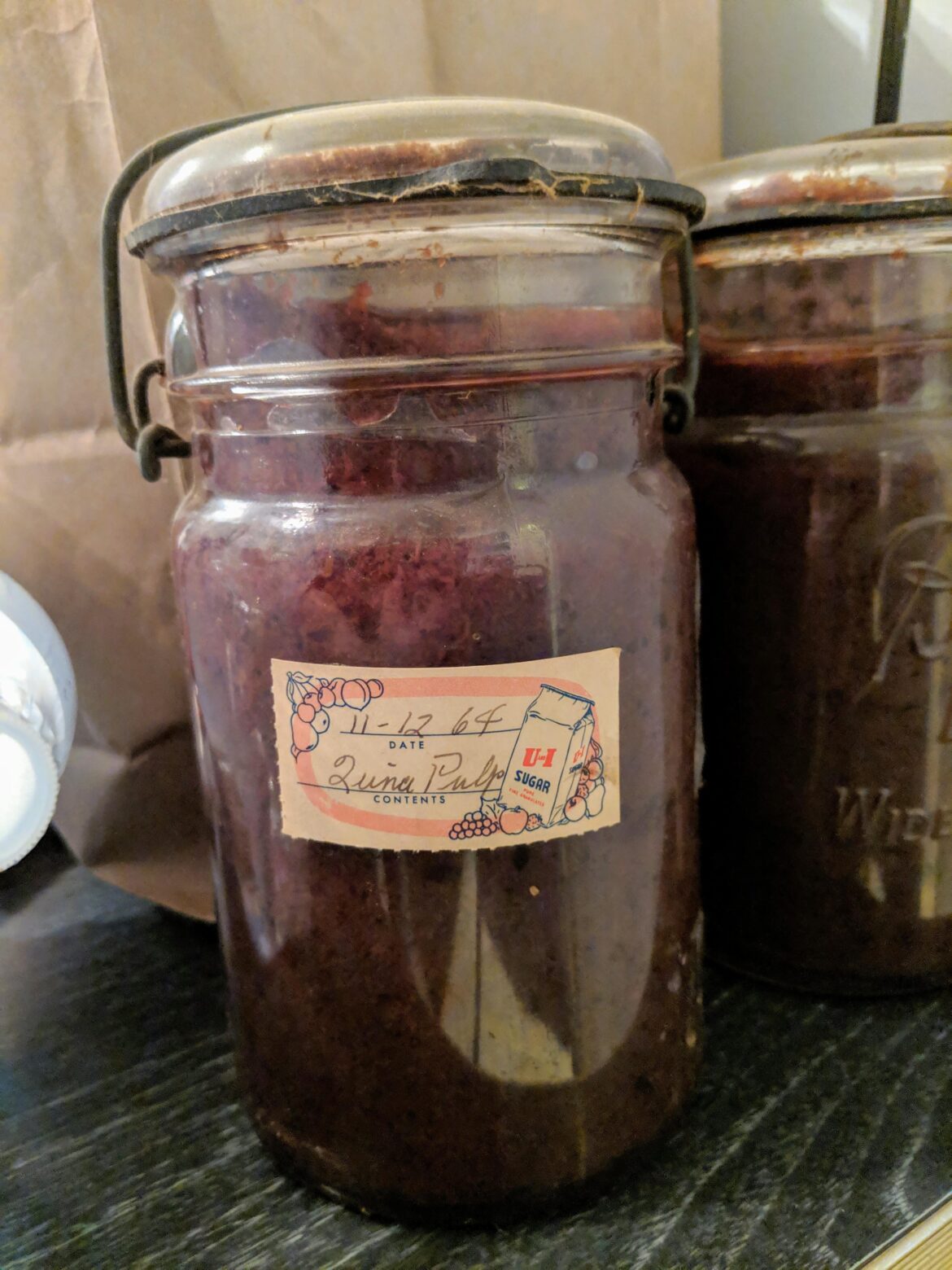 I was told you lovely folks might be interested in this jarred quince pulp I found in my grandma's pantry!