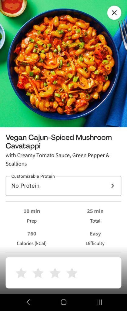 Cajun spiced mushroom cavatappi