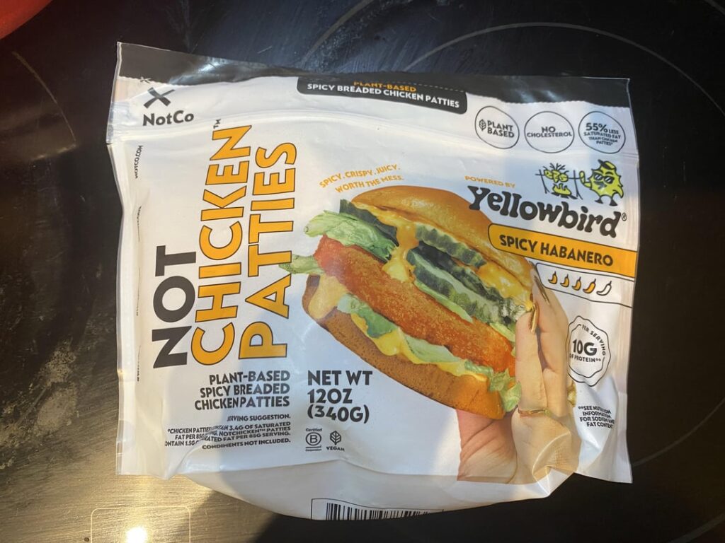 Yellowbird Spicy Habanero Not Chicken Patties