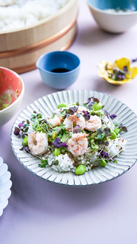 Prawn & Avocado Quinoa Sushi Bowls - My version of Chirashi-sushi, a little healthier perhaps!