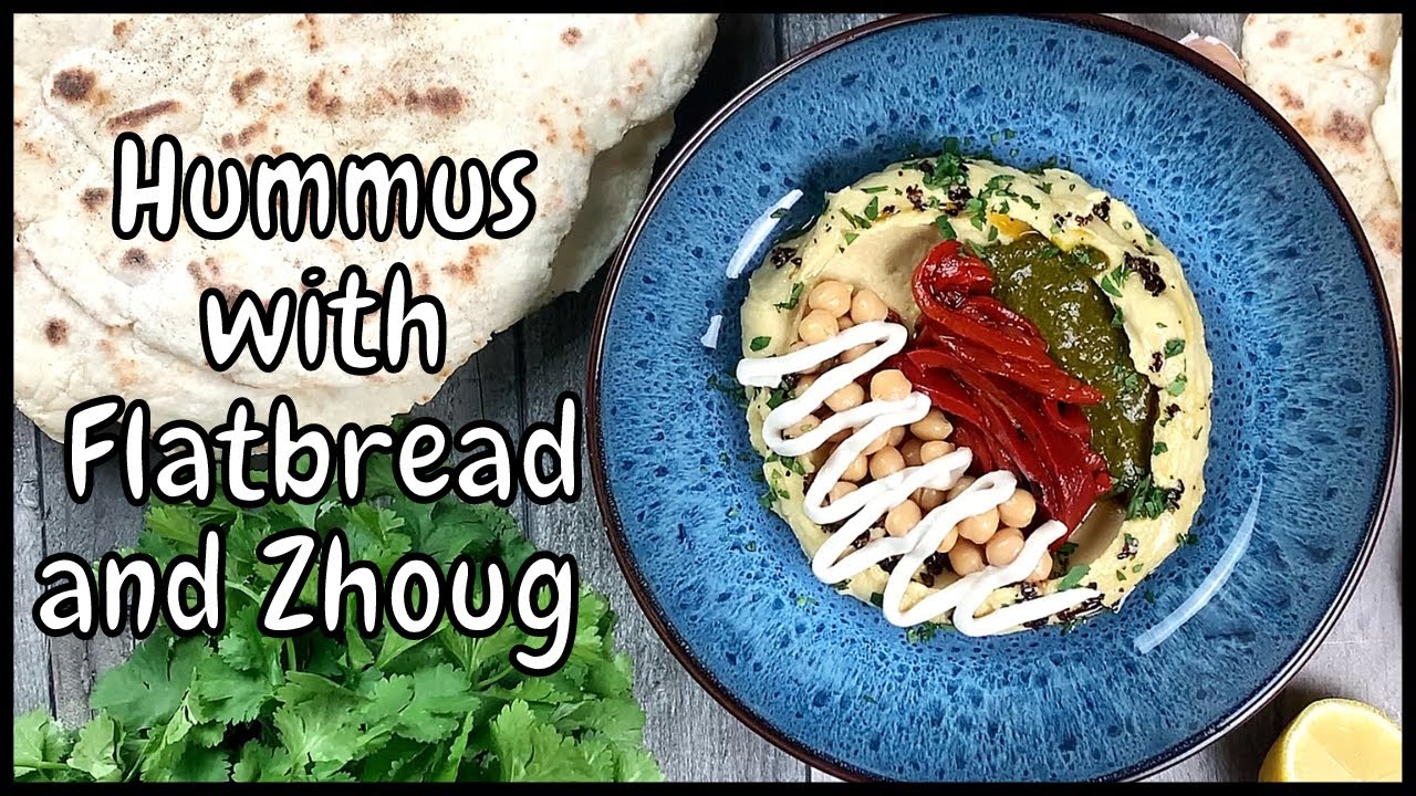 Homemade Hummus with Flatbread and Zhoug Blender Dining and Cooking
