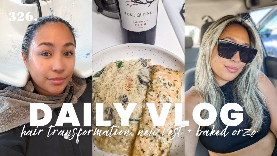 NEW HAIR CUT + Baked Orzo Pasta Recipe + Target Puffer Vest Unboxing + Christmas Lights | Vlog 326