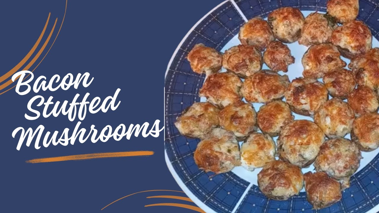 Bacon Stuffed Mushrooms Recipe ASMR - Easy Appetizer - No Talking