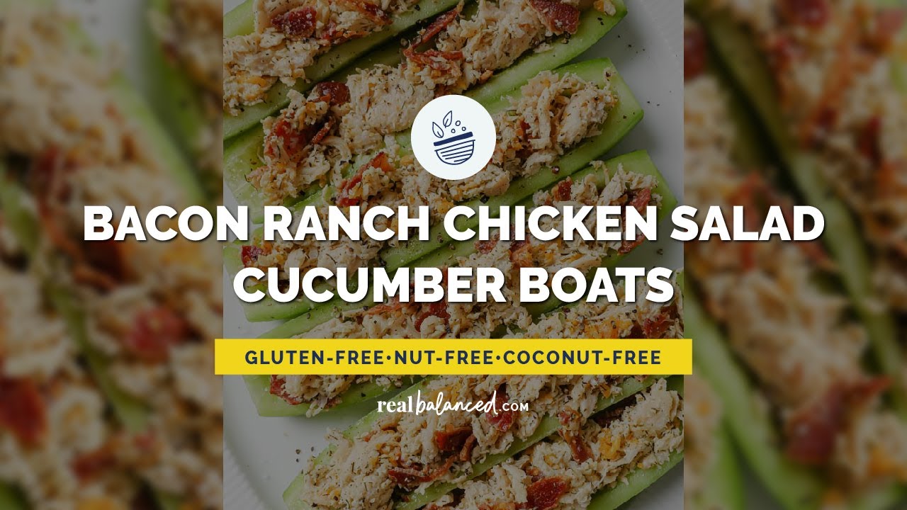 Bacon Ranch Chicken Salad Cucumber Boats Dining and Cooking