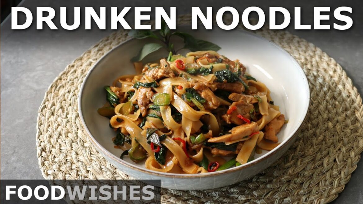 Drunken Noodles – Spicy Thai-Style Chicken Rice Noodles – Food Wishes Drunken Noodles - Spicy Thai-Style Chicken Rice Noodles - Food Wishes
