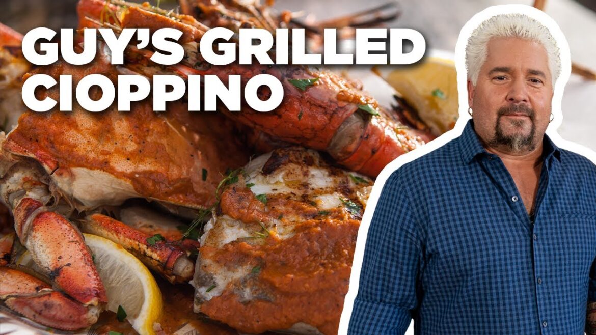Guy Fieri's Grilled Cioppino with Fire-Roasted Tomato | Guy's Big Bite | Food Network