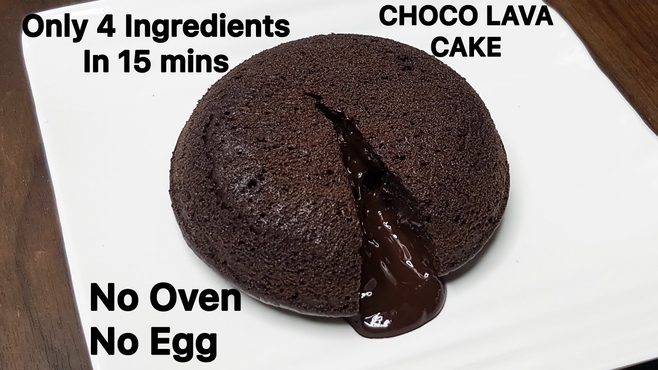 Choco Lava Cake Recipe Only 4 Ingredients Without Egg & Oven Easy Choco Lava Cake in Lock