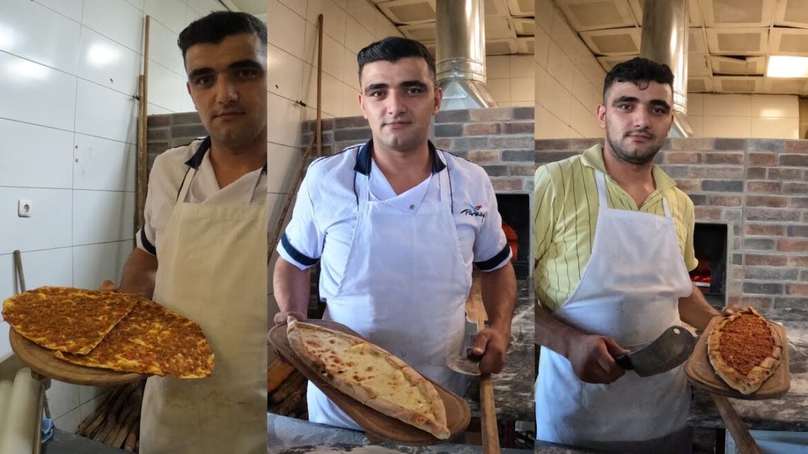 كشف أسرار الخبز وفطائر التركية ! وصفة PIDE الأسطورية  lahmacun .peyniri kıymalı pide اكل الشوارع
