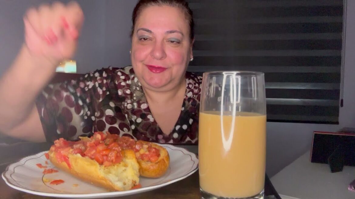 BASIC BRUSCHETTA ON TOASTED GARLIC BREAD (RECIPE)  MUKBANG.