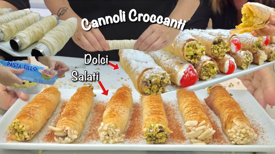 CANNOLI CROCCANTI IN 2 versioni DOLCE e SALATO dall’aperitivo al dolce in pochi minuti CANNOLI CROCCANTI IN 2 versioni DOLCE e SALATO dall’aperitivo al dolce in pochi minuti