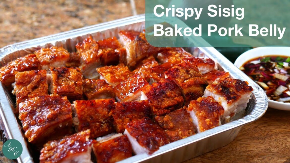 Crispy Sisig Baked Pork Belly | non-deep fried version of Filipino style Lechon Kawali Crispy Sisig Baked Pork Belly | non-deep fried version of Filipino style Lechon Kawali