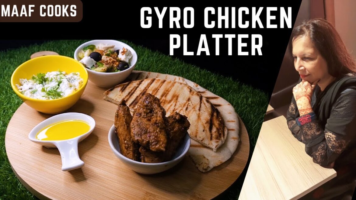 Gyro Chicken Platter with Tzatziki Sauce & Greek Salad |  Easy & Healthy Recipe  - اردو / हिंदी
