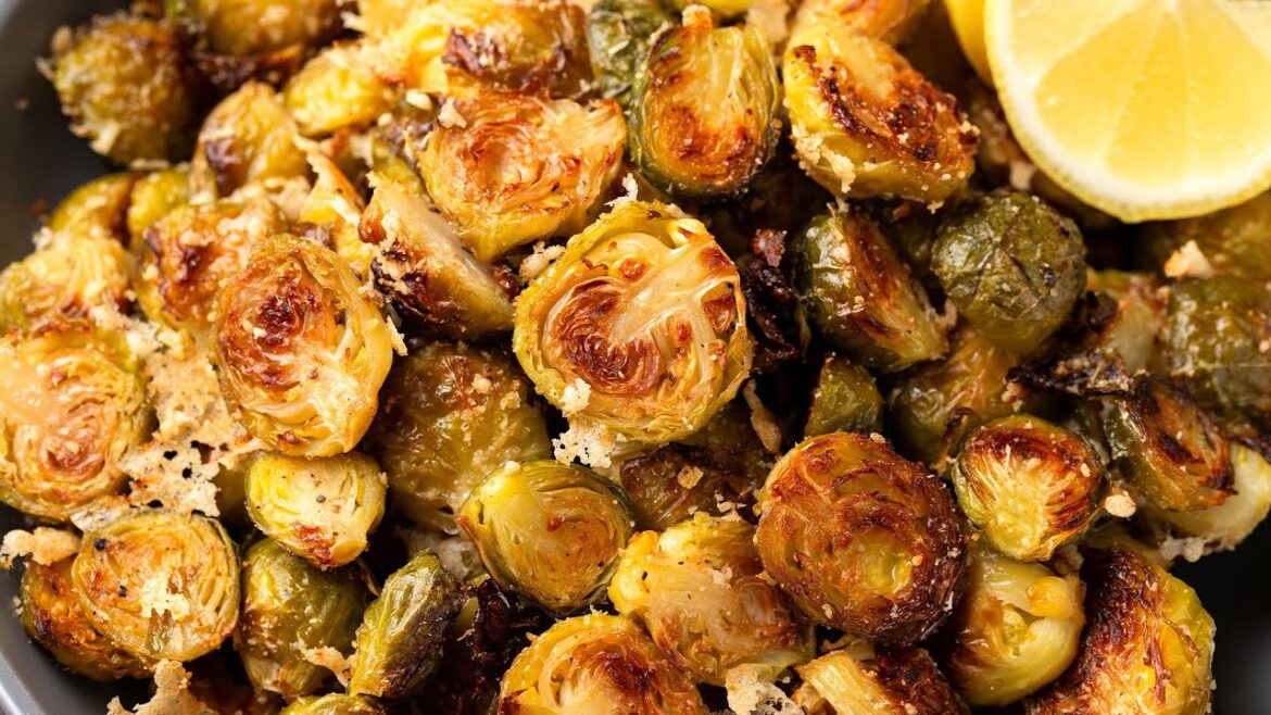 Roasted Brussels sprouts with parmesan cheese