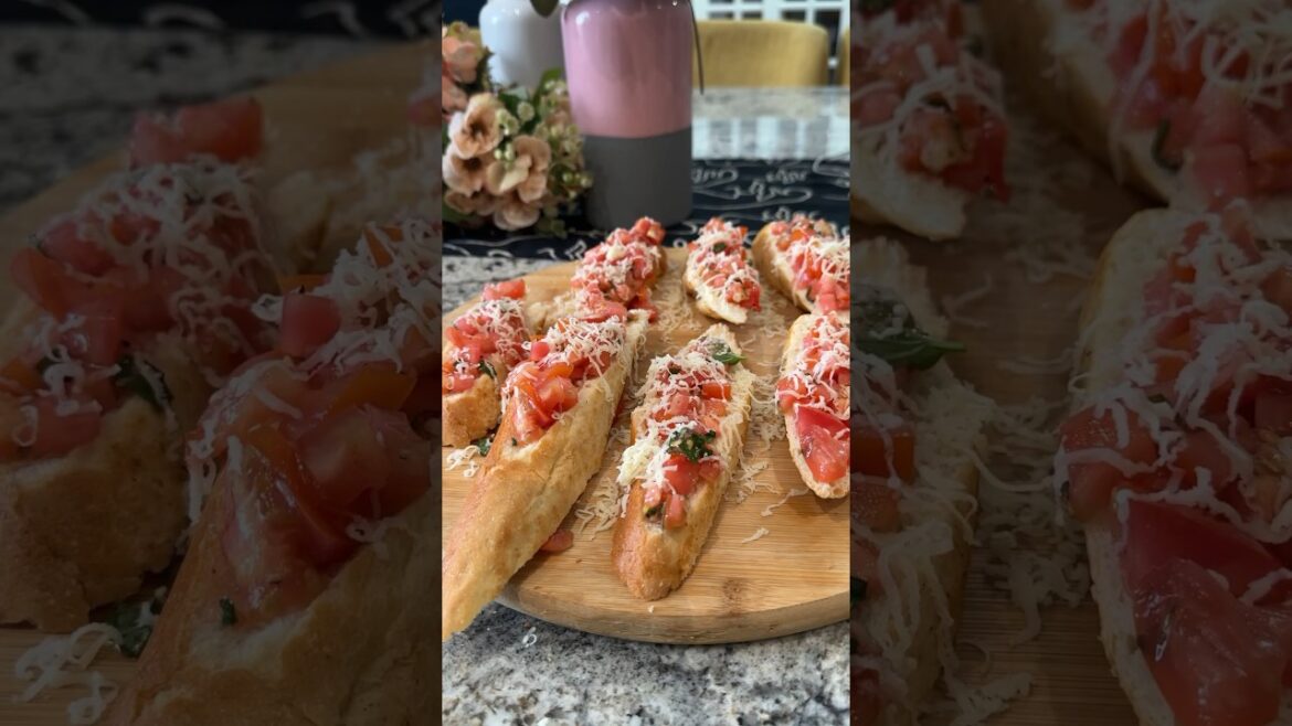 BRUSCHETTA IS A CLASSIC ITALIAN APPETIZER THAT EASY TO MAKE.Tomato,Parmesan Cheese,Garlic,Basil.