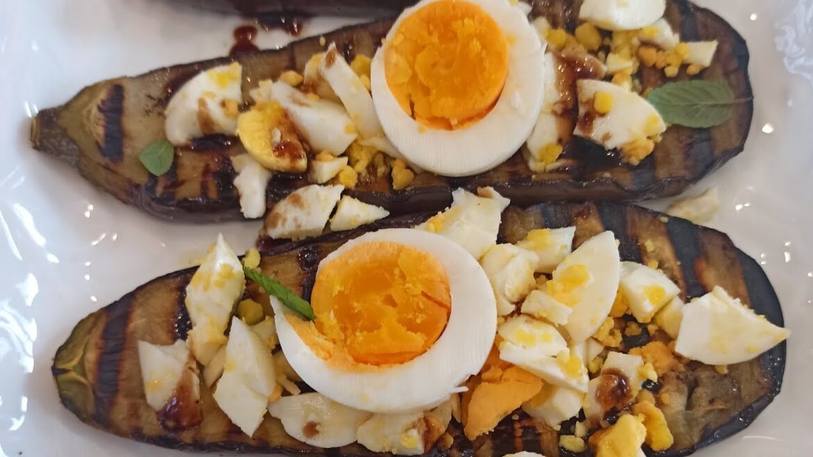 EGGPLANT AND EGGS BRUSCHETTA PERFECT ALFRESCO LUNCH.