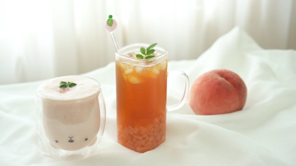 [복숭아 카페음료] 리얼 복숭아 아이스티와 라씨만들기  Peach Iced Tea and Lassi Recipe :: 지니 Jiny