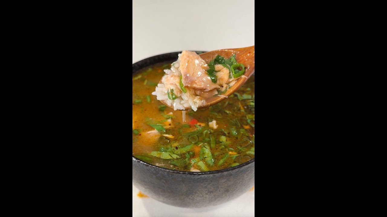 Salmon Rice Soup Dining and Cooking