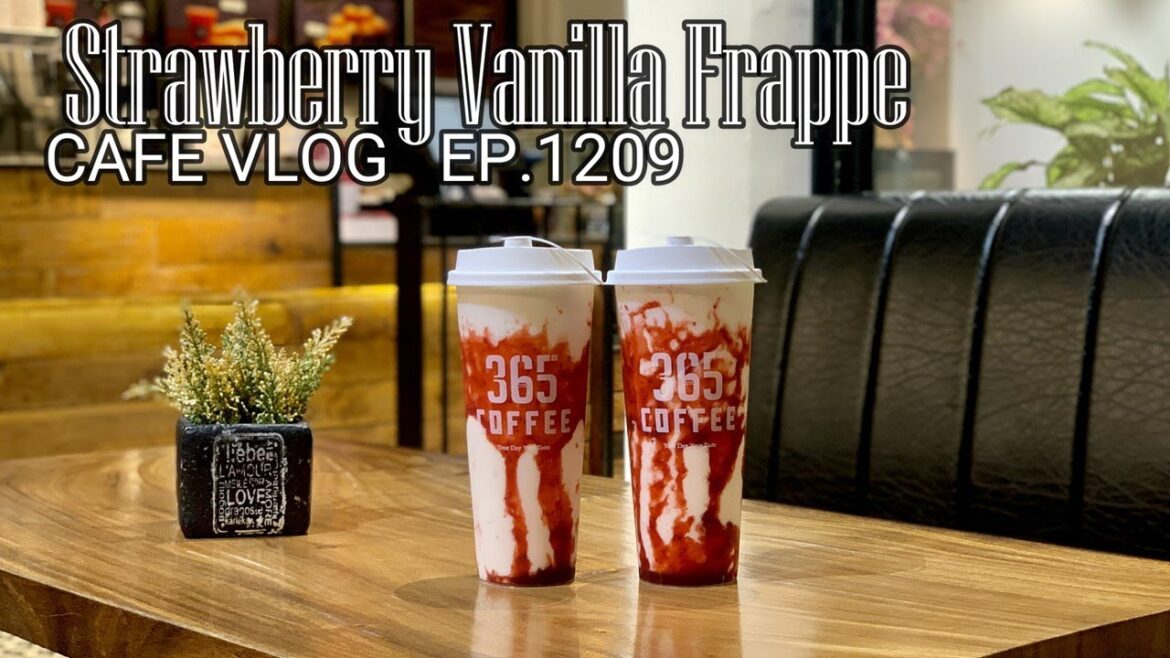Cafe Vlog EP.1209 | Strawberry Vanilla Frappe | Frappe drinks | Frappe recipe