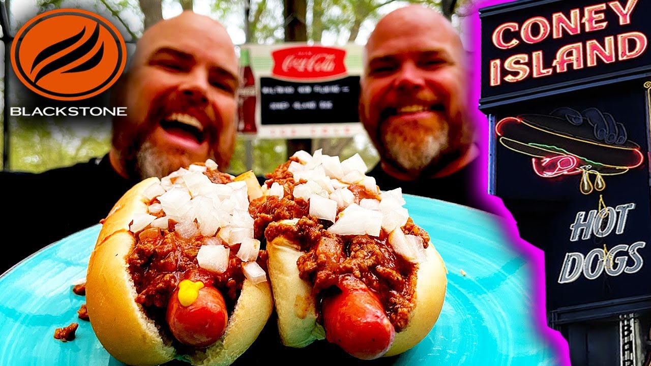 AMAZING CONEY ISLAND HOT DOG MADE ON THE BLACKSTONE GRIDDLE! THE BEST