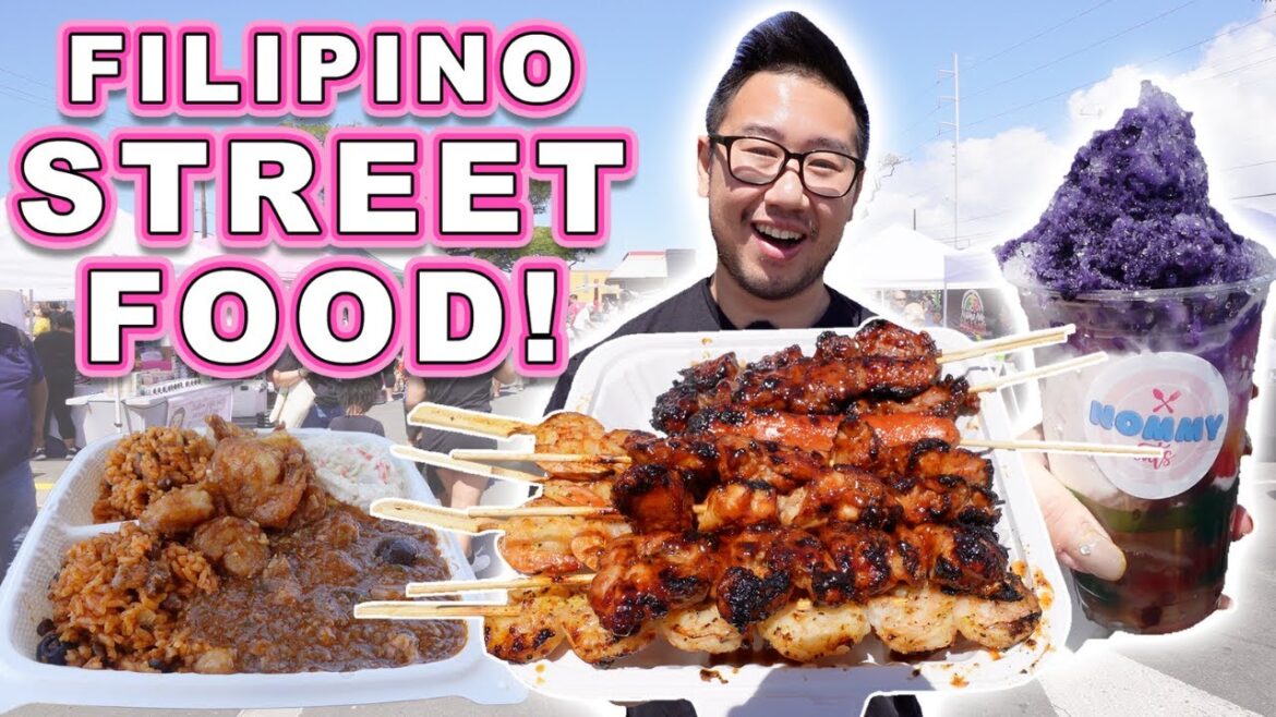 FILIPINO STREET FOOD in HAWAII! || [Kalihi, Hawaii] BBQ Skewers, Halo-Halo and MORE!