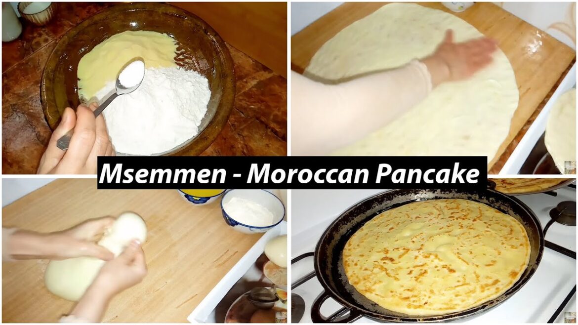 Msemmen - Moroccan Pancake (Moroccan Flat Bread) Recipe - Circle Shaped & Crispy.