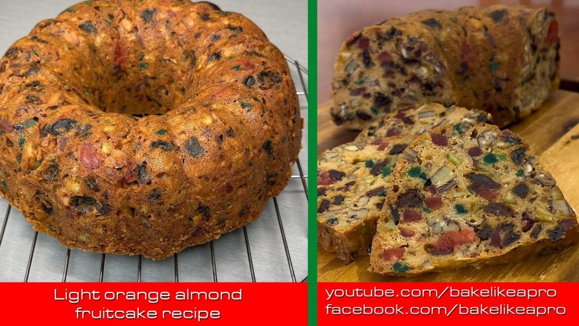 Easy Light Orange Almond Fruit Cake Recipe