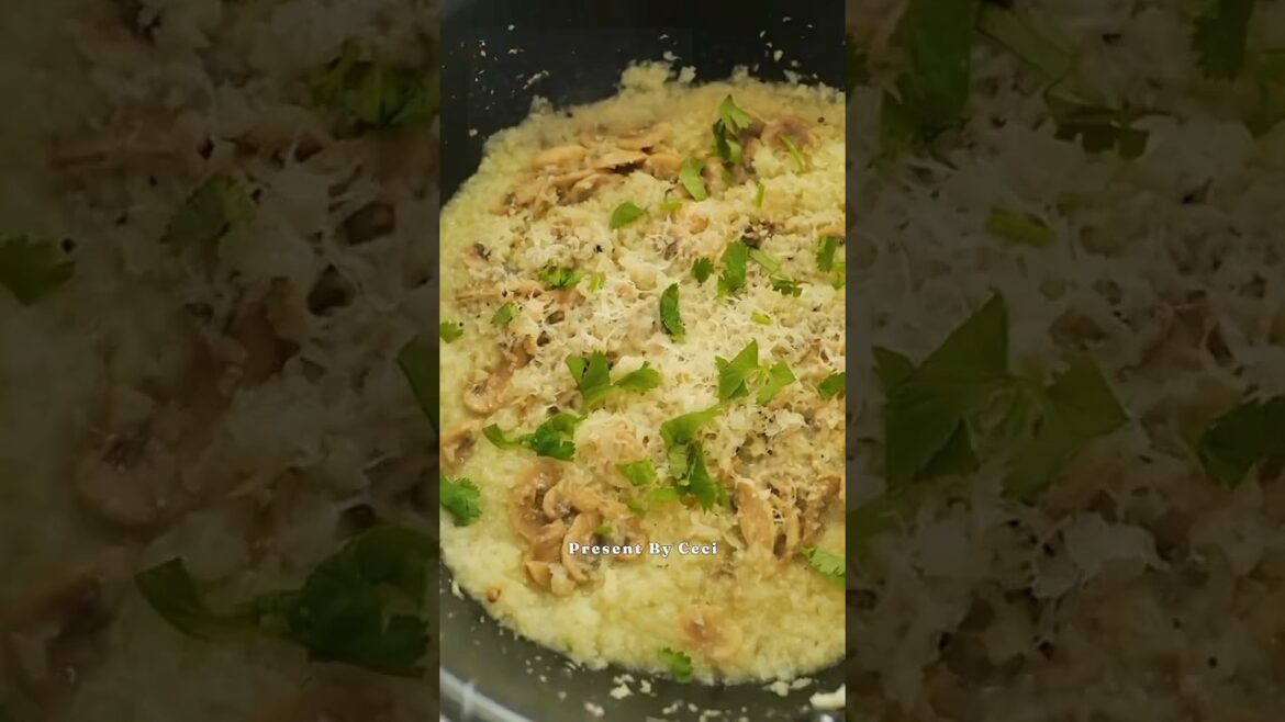 Vegan|Italian Riceless Mushroom Risotto #shorts Vegan|Italian Riceless Mushroom Risotto #shorts