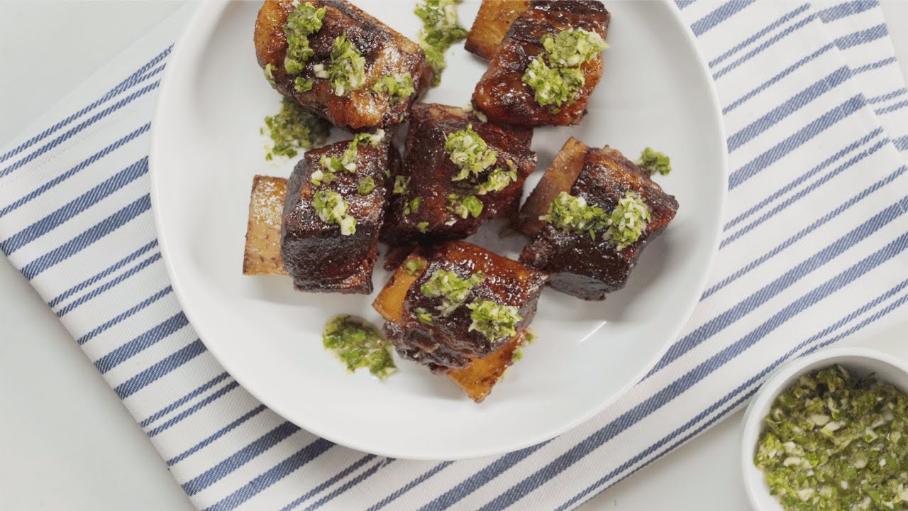Slow Cooked Short Ribs with Gremolata - Dining and Cooking