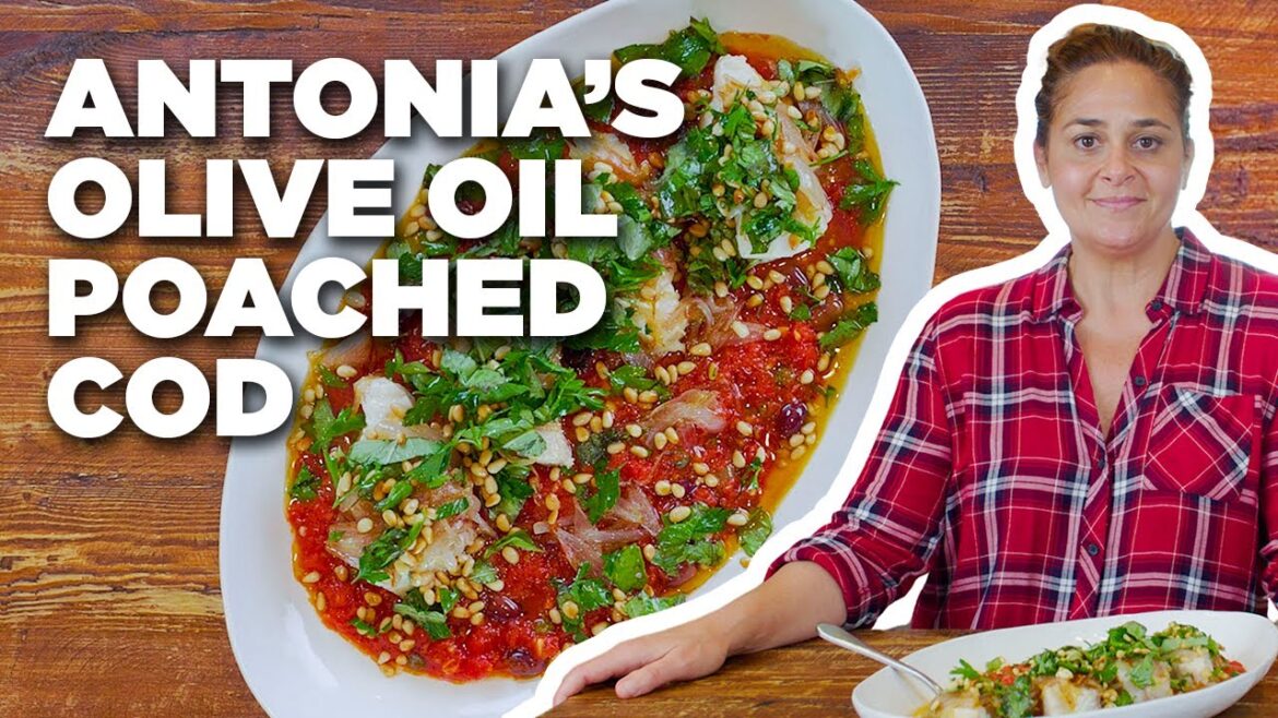 Antonia Lofaso’s Olive Oil Poached Cod with Tomato Sauce | Feast of the Seven Fishes | Food Network Antonia Lofaso's Olive Oil Poached Cod with Tomato Sauce | Feast of the Seven Fishes | Food Network