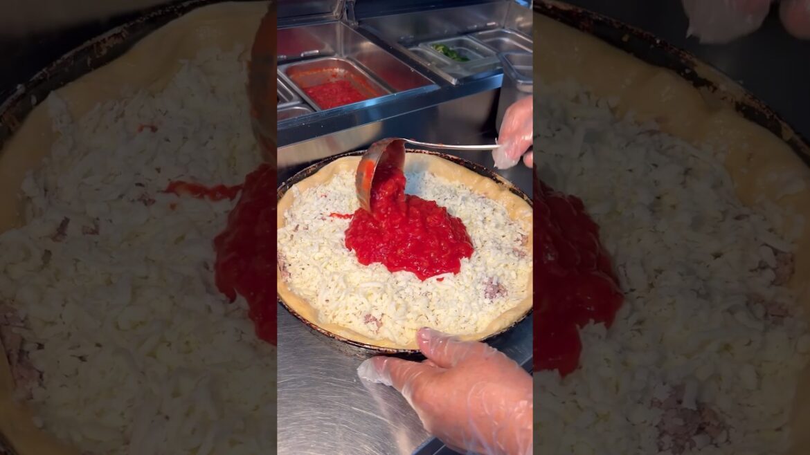 How CHICAGO DEEP DISH PIZZA is really made! #pizza #foodchallenge