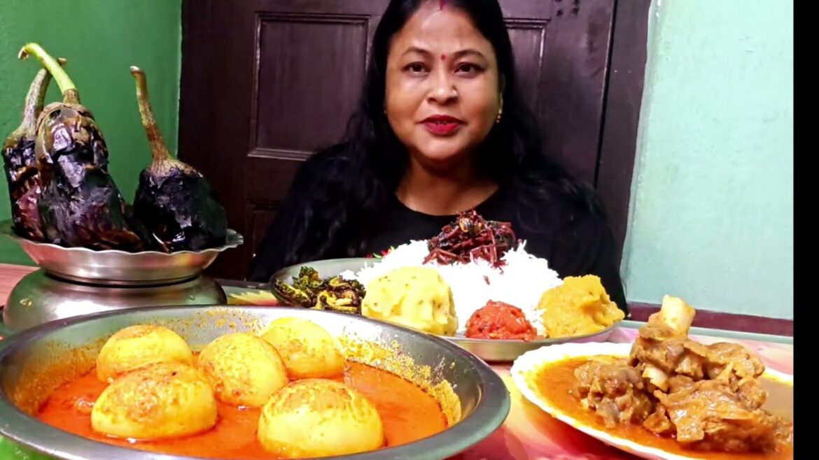 eating different types of bharta mutton curry,egg curry eating|bigbightes |Messy eating