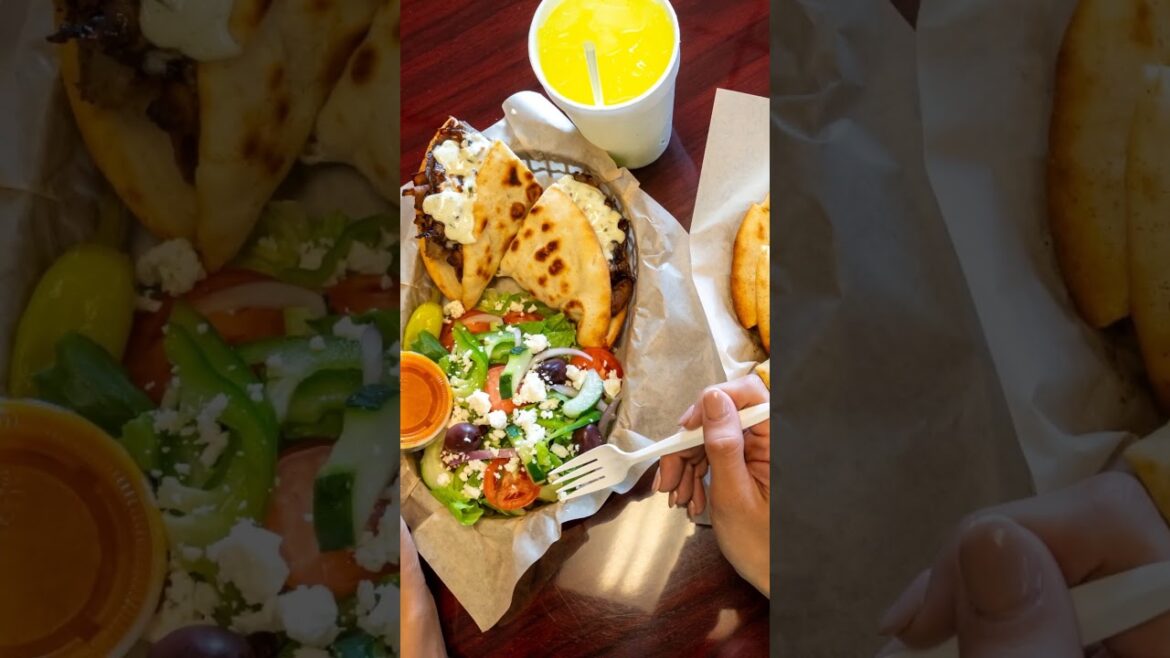 The Mixed Grill with Greek Salad and Hummus