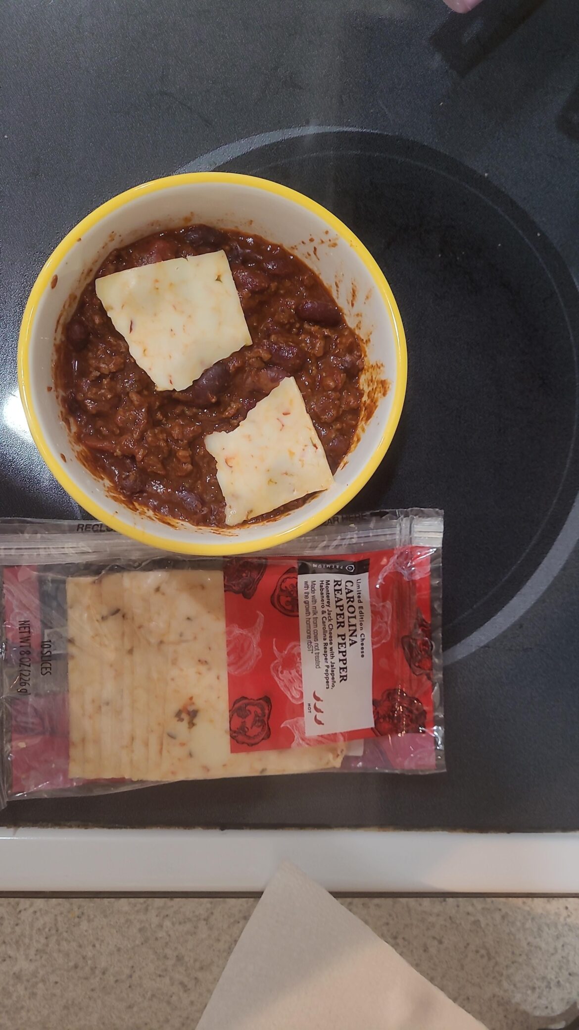 Carolina reaper cheese with chili