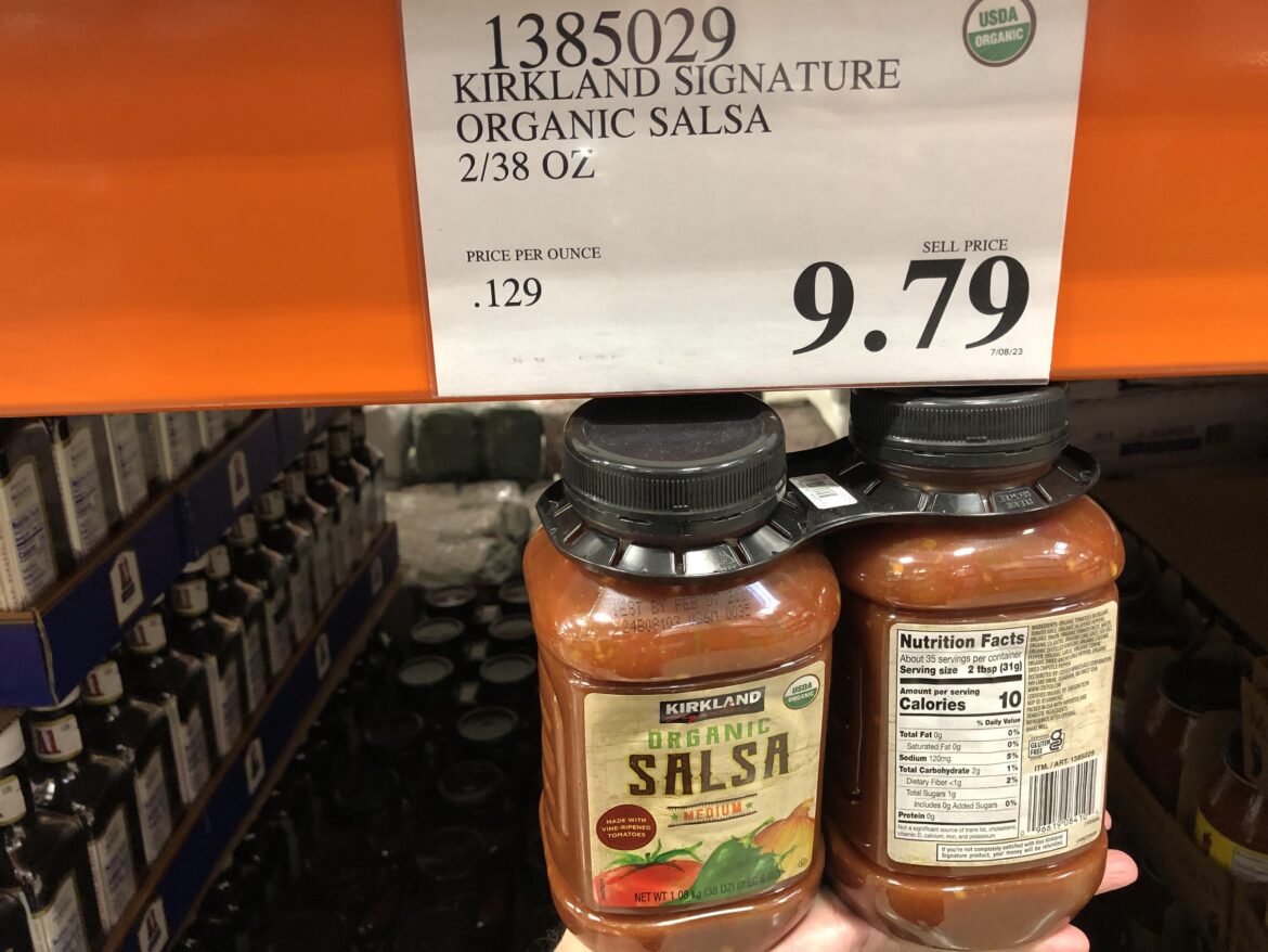 Spotted oil free salsa at Costco, Kirkland brand!