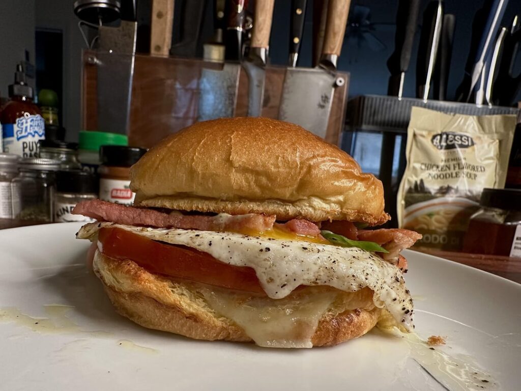 Breakfast sandwich. So messy and so tasty!