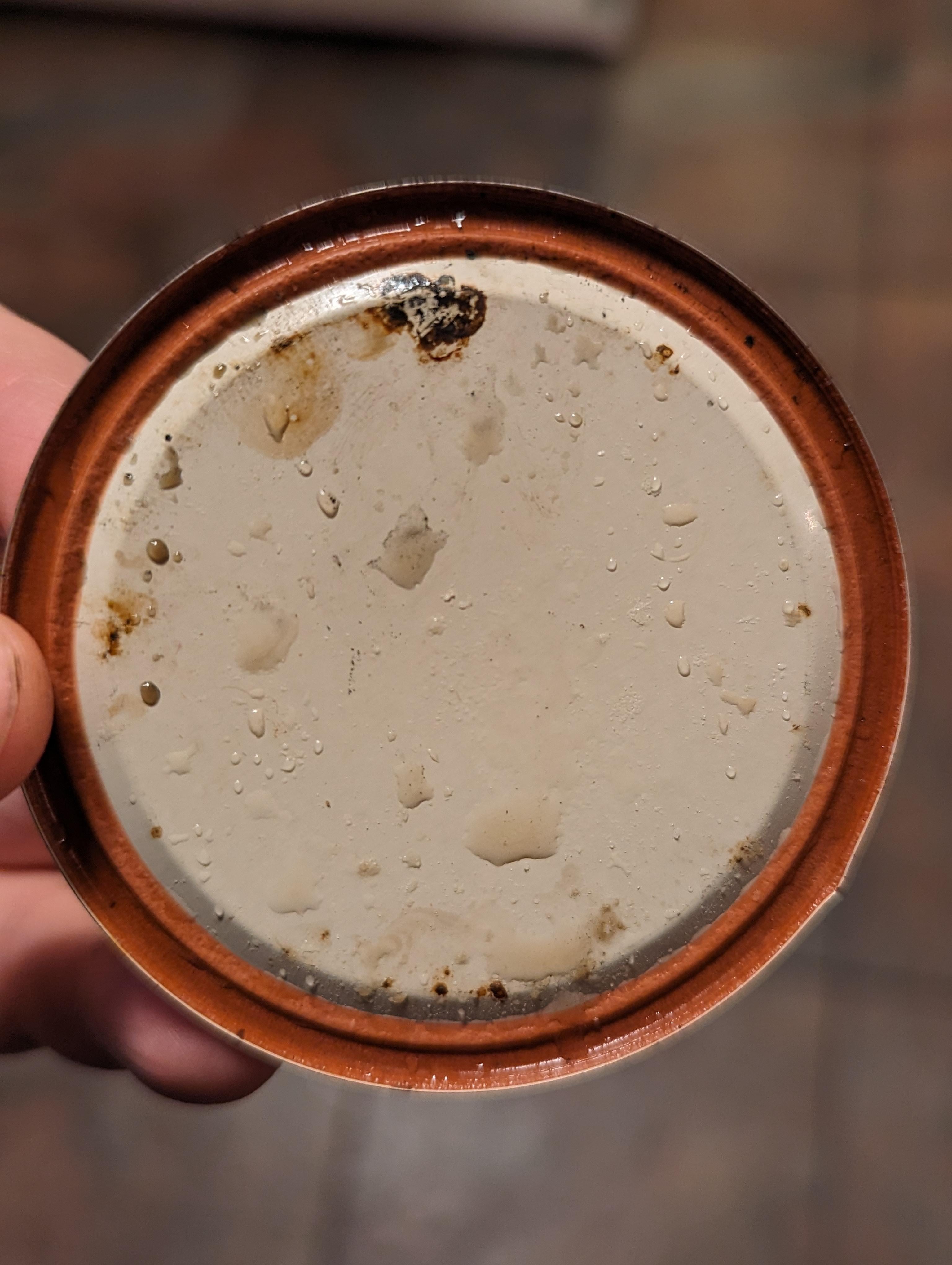 Burned (?) Spot on beef broth lid Dining and Cooking