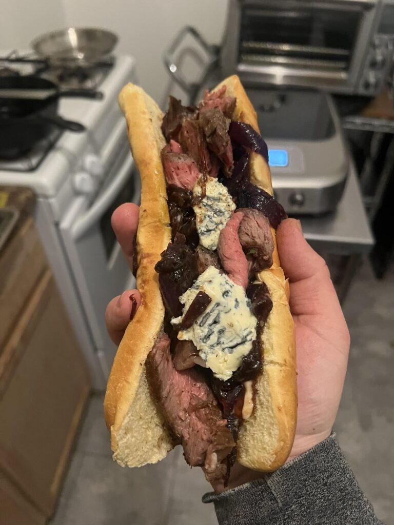 The security guard came up to me and was, “bro, when you making me a sandwich, I’m hungry.” and he came back with $25 of grilled shrimp and said he asked for the best ribeye they got and said “you showed me enough pictures, I wanna be put a coma” and I tried my best to deliver.