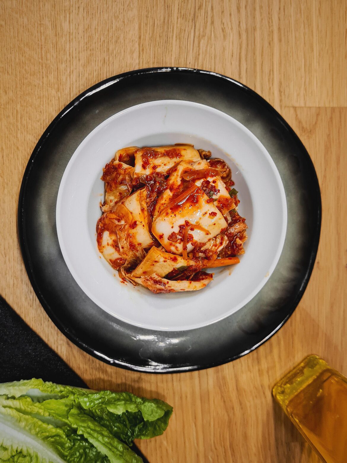 Side dish for dinner: Two weeks old kimchi