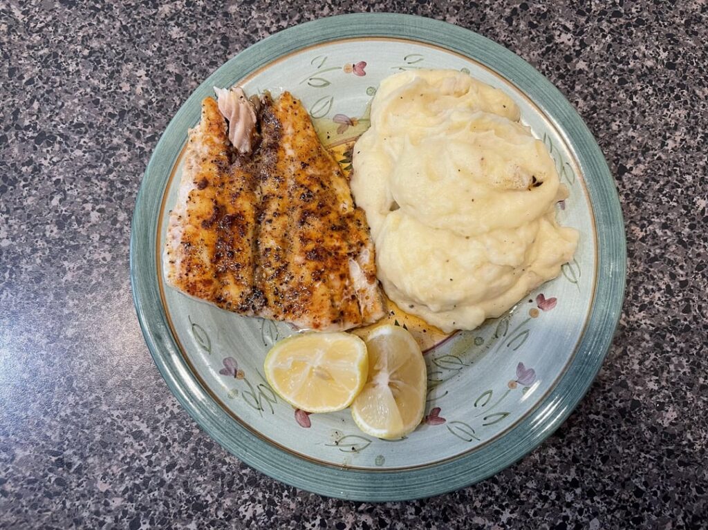 Smokey Barramundi with Brown Butter & Mashed Potatoes