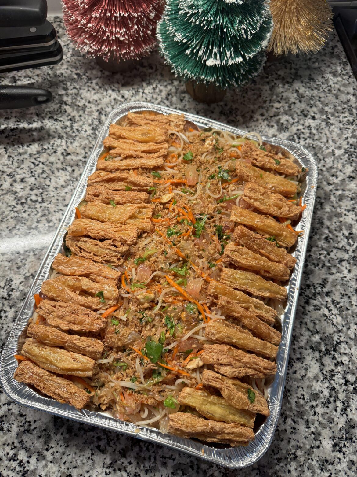 kenji’s vietnamese citrus and noodle salad with fresh herbs and fried yuba (tofu skin)