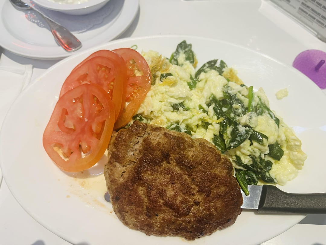 cal estimate? 3 scrambled egg whites w spinach, lean ground turkey