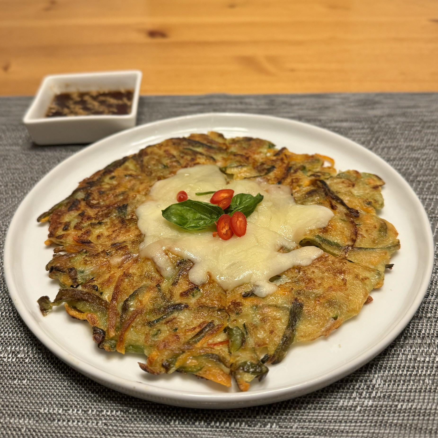 Yachae jeon with cheese Dining and Cooking