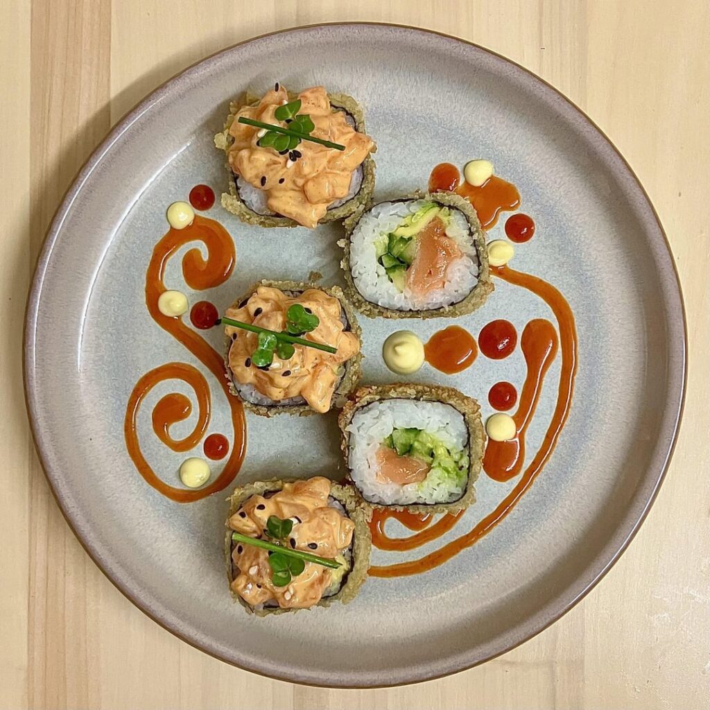 Pan-Fried Spicy Salmon Maki
